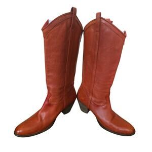 Frye Red Leather Cowboy Boots